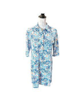 Persifor Wildflowers 3/4 Sleeve Womens Dress Colorful Stretchy Medium